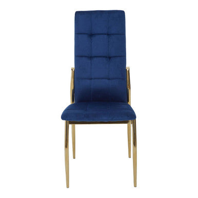 Blue Velvet High Back Dining Chair | Tamzin