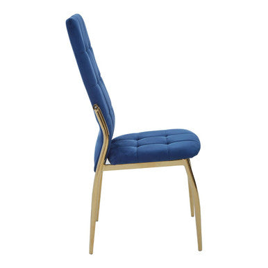 Blue Velvet High Back Dining Chair | Tamzin