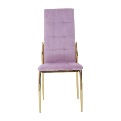 Pink Velvet High Back Dining Chair | Tamzin