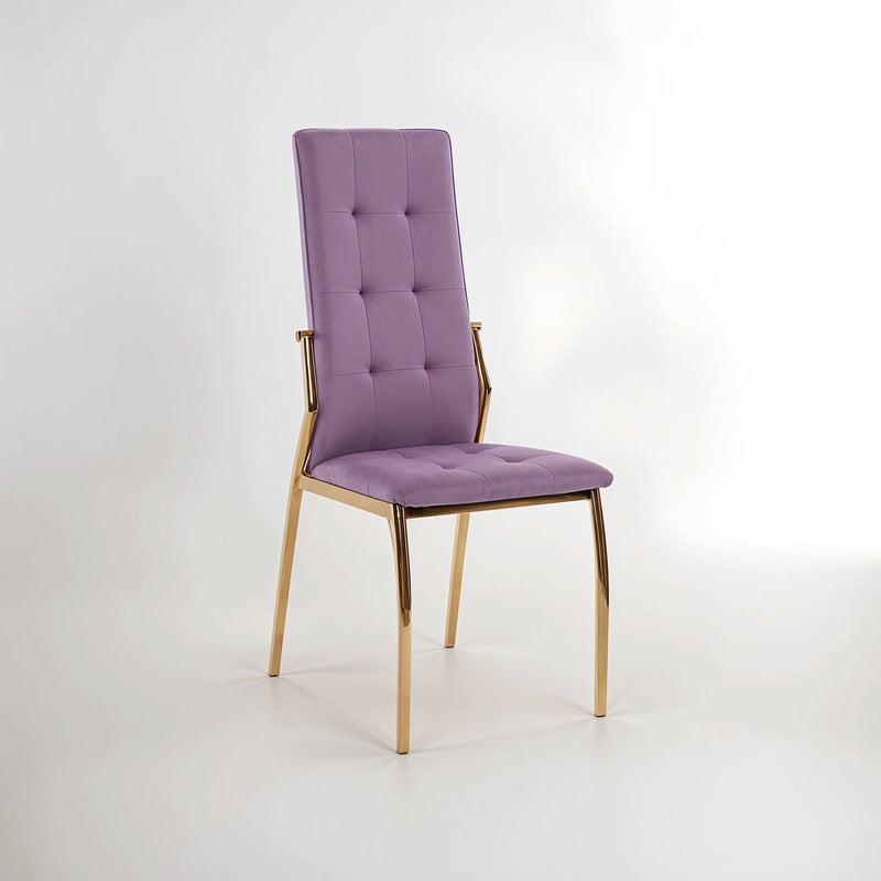 Pink Velvet High Back Dining Chair | Tamzin