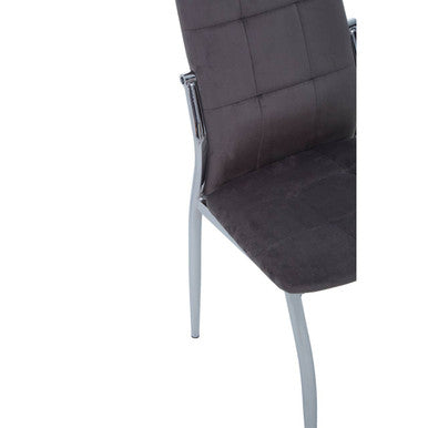 Grey Velvet High Back Dining Chair | Tamzin