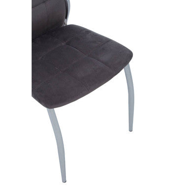 Grey Velvet High Back Dining Chair | Tamzin