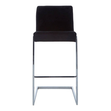 Black Velvet Bar Chair with Low Back | Tamzin