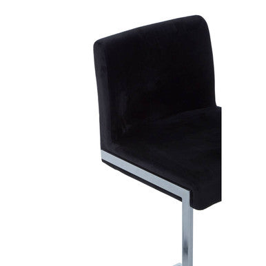 Black Velvet Bar Chair with Low Back | Tamzin