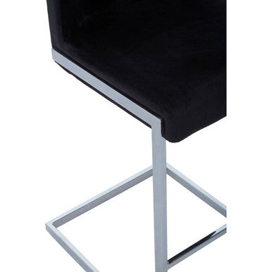 Black Velvet Bar Chair with Low Back | Tamzin