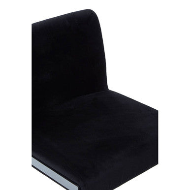 Black Velvet Bar Chair with Low Back | Tamzin