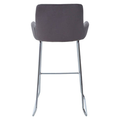 Grey Velvet Bar Chair with Low Arms | Tamzin