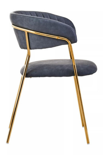 Dark Grey Faux Leather Dining Chair | Tamzin
