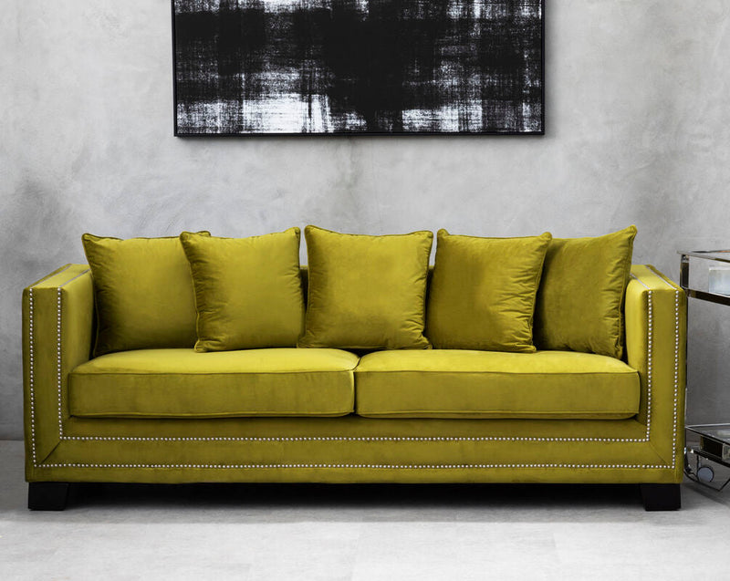 3 Seater Moss Velvet Sofa | Sofia