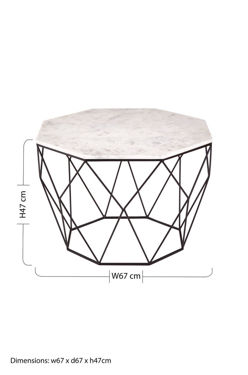 White Marble Top Octagon Table | Shalimar