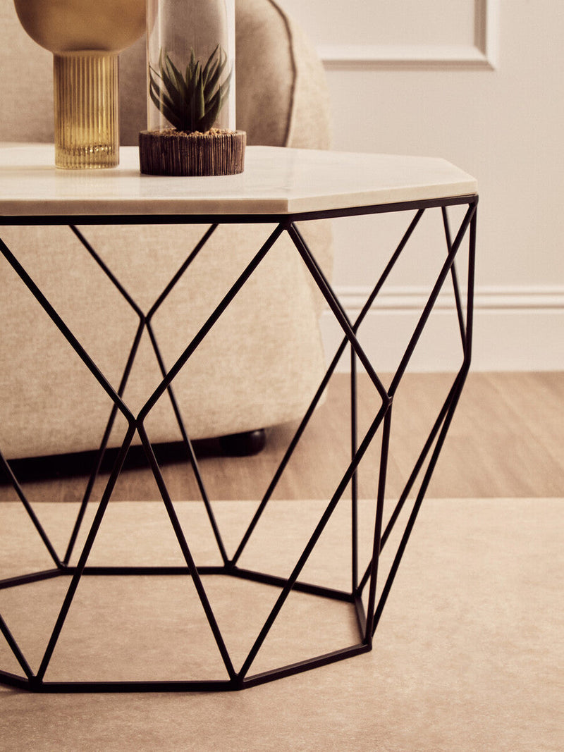 White Marble Top Octagon Table | Shalimar