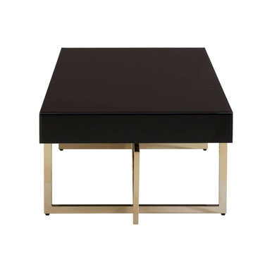 Black Mirrored Top Rectangular Coffee Table | Ragusa
