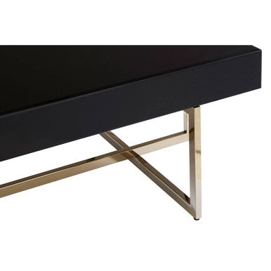 Black Mirrored Top Rectangular Coffee Table | Ragusa