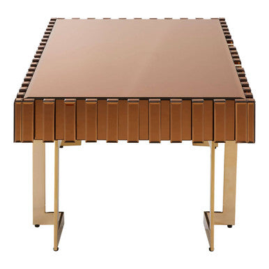 Glass Top Gold Finish Rectangular Coffee Table | Rivoli