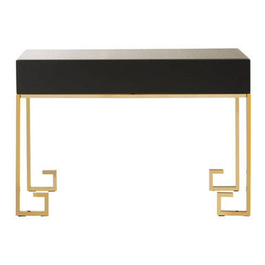 Gold Antique Mirrored Glass and Steel Frame Console Table with 2 Drawers | Rieti