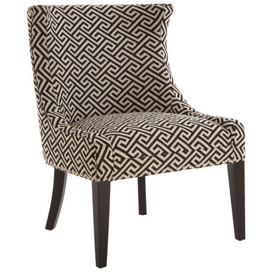 Greek Key Design Accent Chair with Black Legs | Regents Park