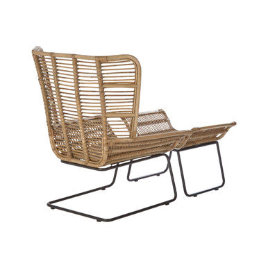 Natural Rattan Lounge Chair and Footstool | Manado