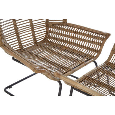 Natural Rattan Lounge Chair and Footstool | Manado