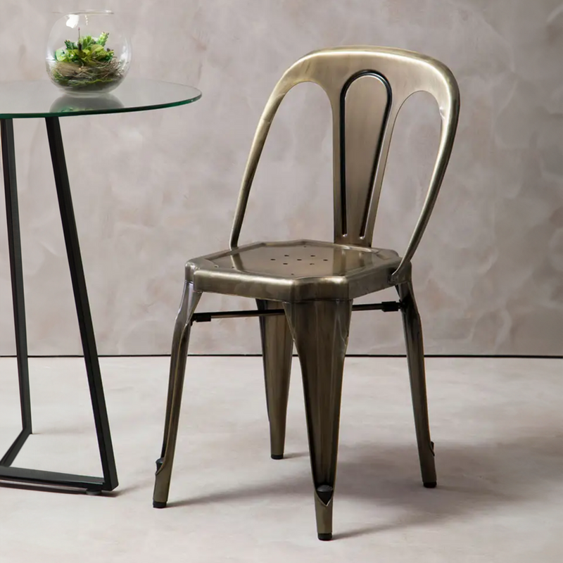 Brass Finish Metal Chair | Grange