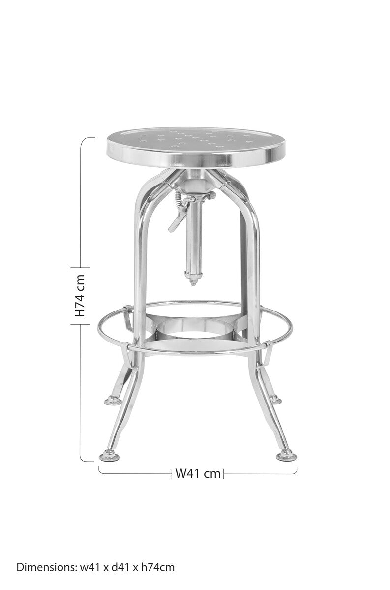 Chrome Finish Adjustable Bar Stool | Gator