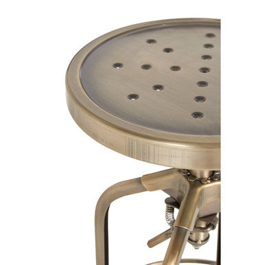 Brass Finish Adjustable Bar Stool | Gator