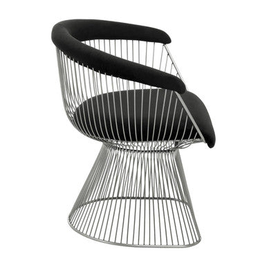 Black Velvet and Brushed Silver Chair | Anzio