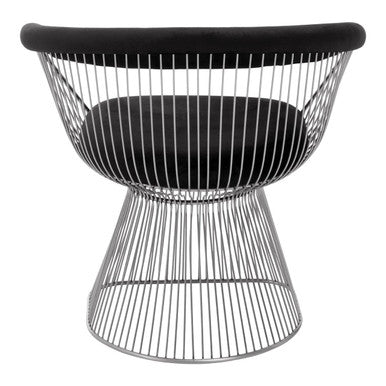 Black Velvet and Brushed Silver Chair | Anzio