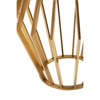 Gold Base Round Side Table with Black Glass Top | Ackley