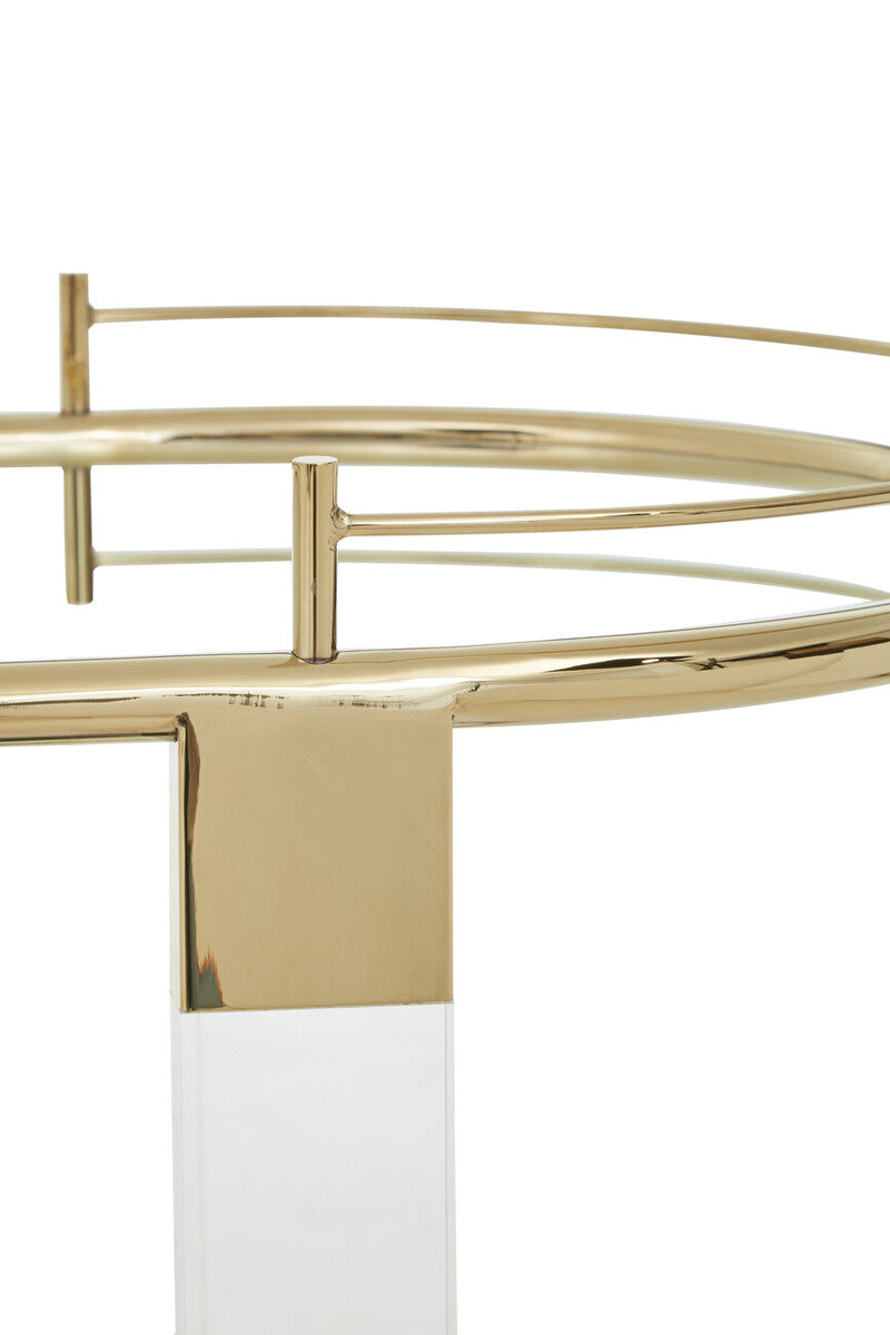 Drinks Trolley with Warm Gold Metallic Frame | Oria