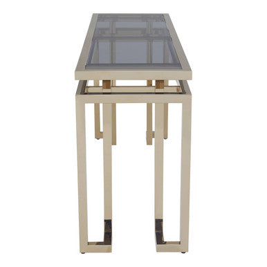 Grey Glass Top Console Table | Oria