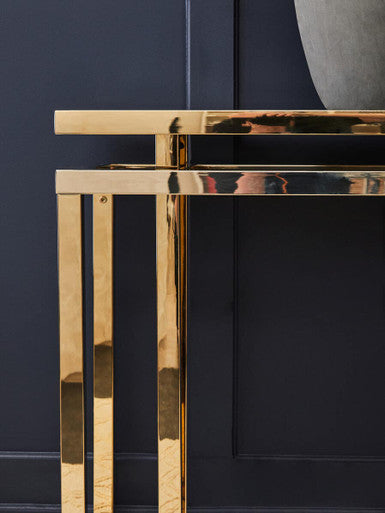Grey Glass Top Console Table | Oria