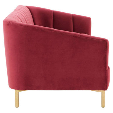 3 Seater Wine Velvet Sofa | Bella