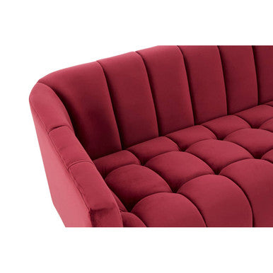 3 Seater Wine Velvet Sofa | Bella