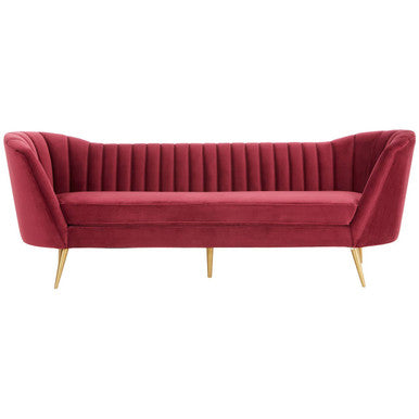 3 Seater Wine Velvet Sofa | Binky