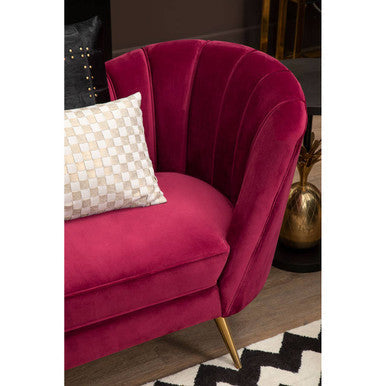 3 Seater Wine Velvet Sofa | Binky