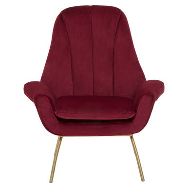 Wine Velvet Lounge Chair | Billi