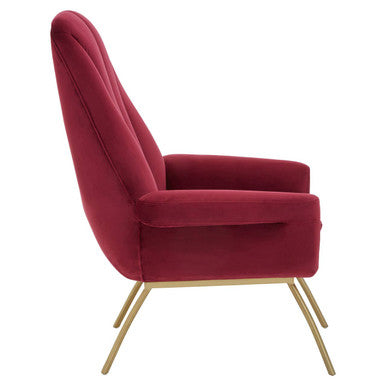 Wine Velvet Lounge Chair | Billi