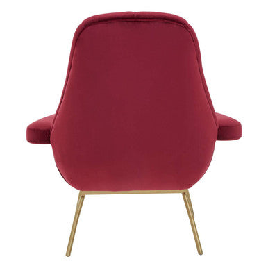 Wine Velvet Lounge Chair | Billi