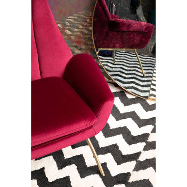 Wine Velvet Lounge Chair | Billi