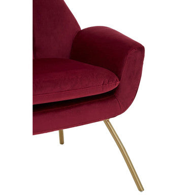 Wine Velvet Lounge Chair | Billi