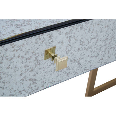 Antique Mirror Console Table with 2 Drawer in Silver Finish | Kesena
