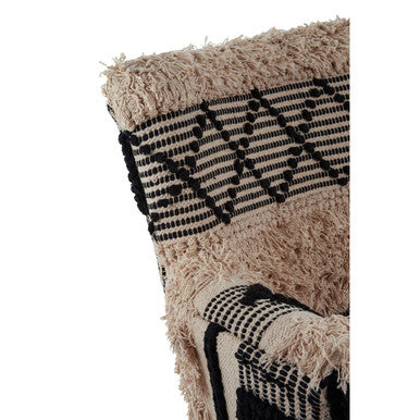 Black and White Shaggy Berber Style Armchair | Cefena