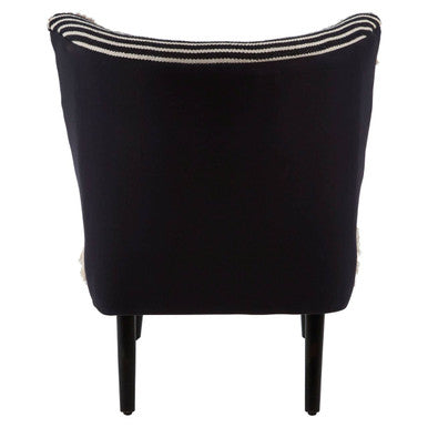 Black and White Textured Moroccan Design Chair | Cefena