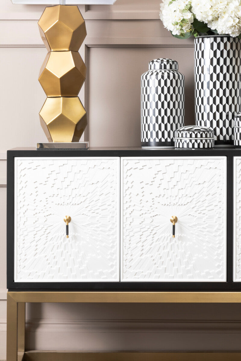 Black and White Four Door Sideboard | Dumas