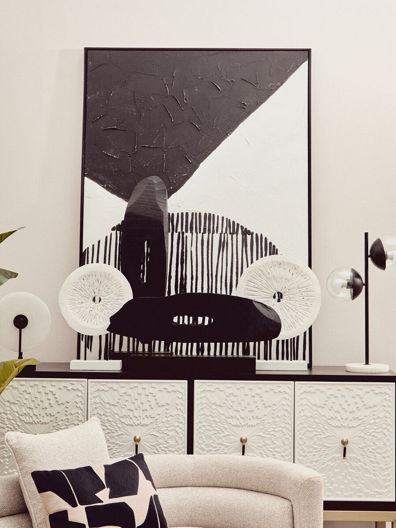 Black and White Four Door Sideboard | Dumas