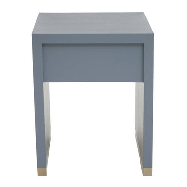 Grey and Gold Metallic Base Shagreen Effect 1-Drawer Side Table with Knob Handle | Deskey