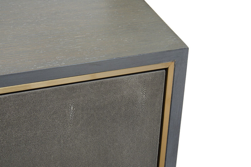 Grey Shagreen Effect Media Unit | Deskey