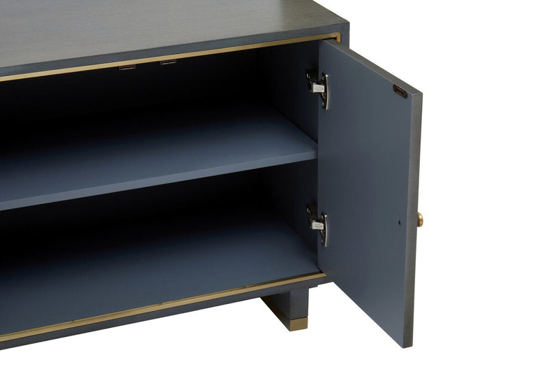Grey Shagreen Effect Media Unit | Deskey