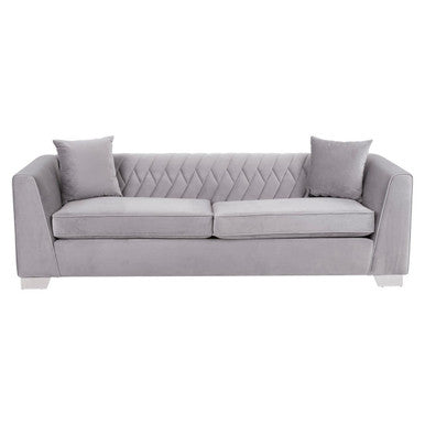 3 Seater Grey Velvet Sofa | Rashika