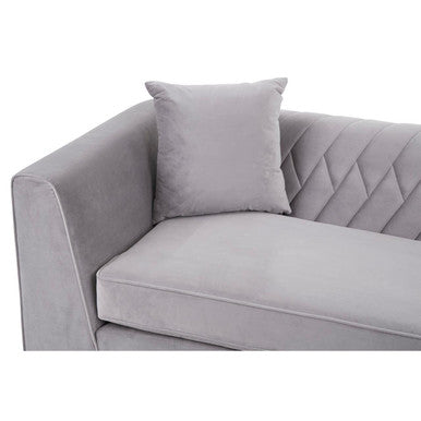 3 Seater Grey Velvet Sofa | Rashika